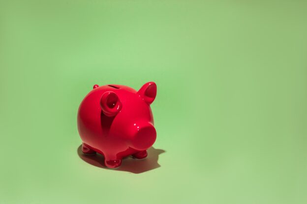 Red piggy bank